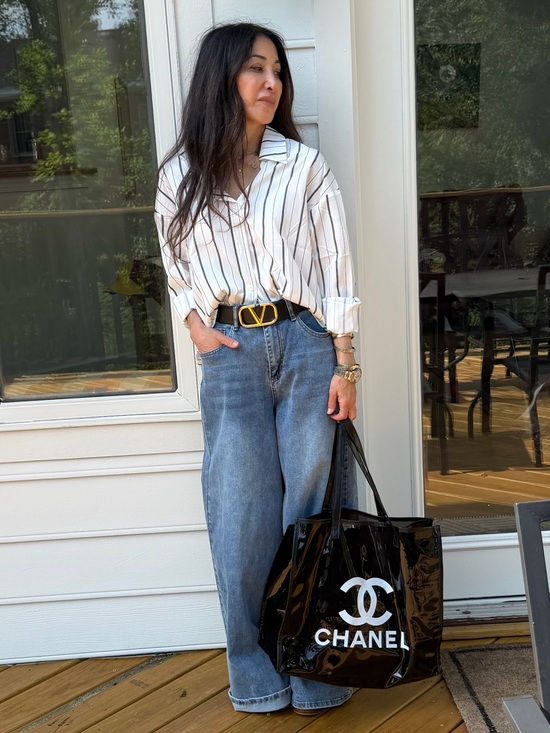 ShopEvelynne Tops - Striped Button-Down Shirt